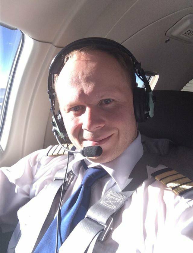 Alex Gervash - pilot and psychologist, in the cockpit